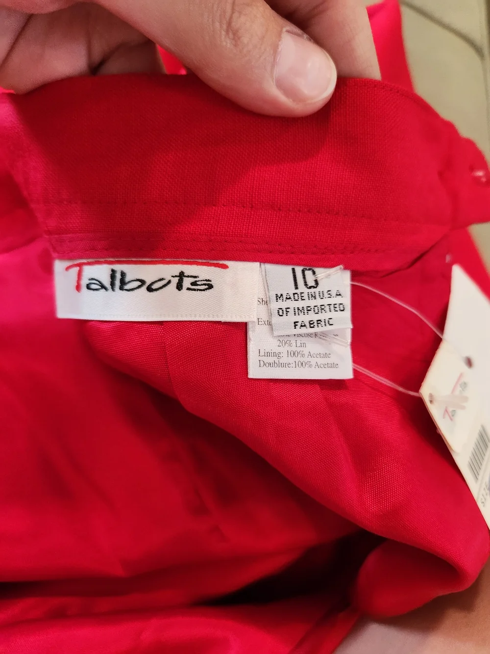 Vintage Skirt NWT 80/90s Talbots Red Midi Pencil SZ 10/ Modern 26